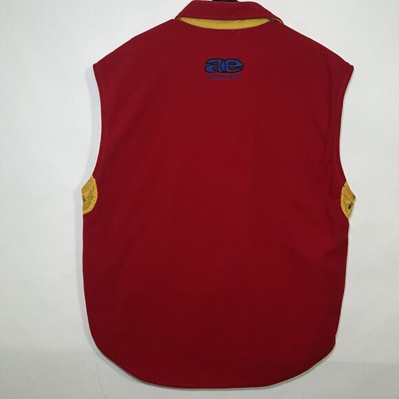 VTG American Eagle Active Sport Full Zip Fleece Vest Large Red Quilted Lining - Picture 13 of 16